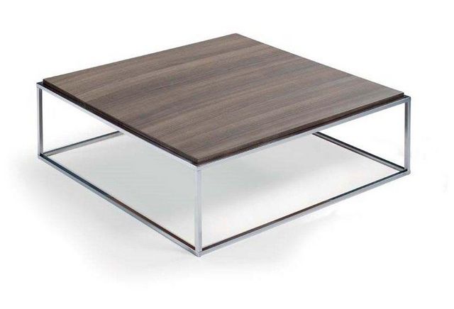 WHITE LABEL - Tavolino quadrato-WHITE LABEL-Table basse carré MIMI  noyer