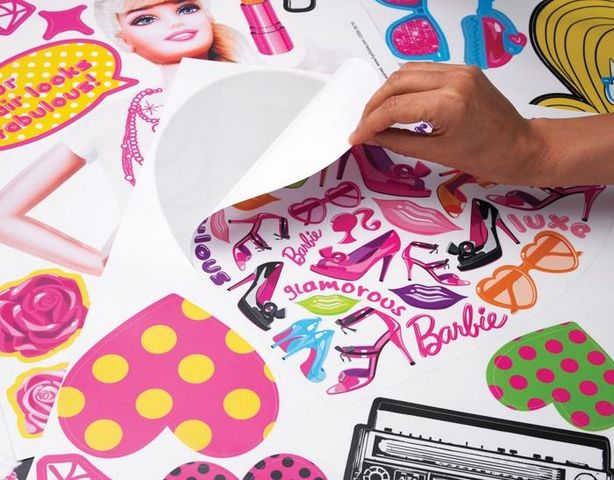 Funtosee - Adesivo decorativo bambino-Funtosee-Kit de stickers Barbie