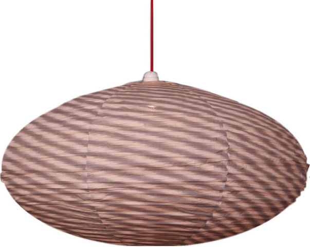 Gong - Lampada a sospensione-Gong-Suspension ovale 80cm Fields Grey